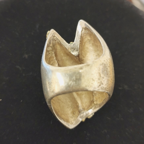 Vintage TV-47 AVM Taxco Mexico Modern Two Tone Sterling Silver 925 Ring Size 6.5 - Picture 3 of 6